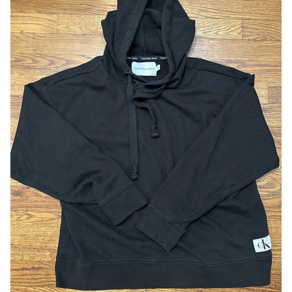 Calvin Klein Hoodie Women’s Large Black Ck Jeans - Picture 2 of 10